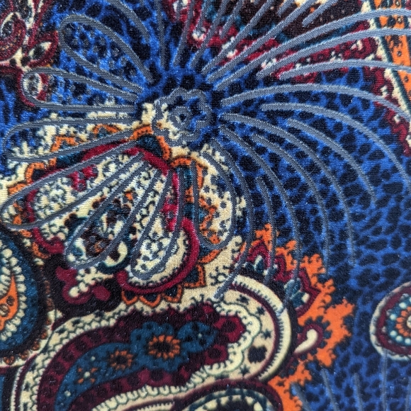 Paisley Burnout Velvet High Waisted Midi Skirt - Picture 7 of 7